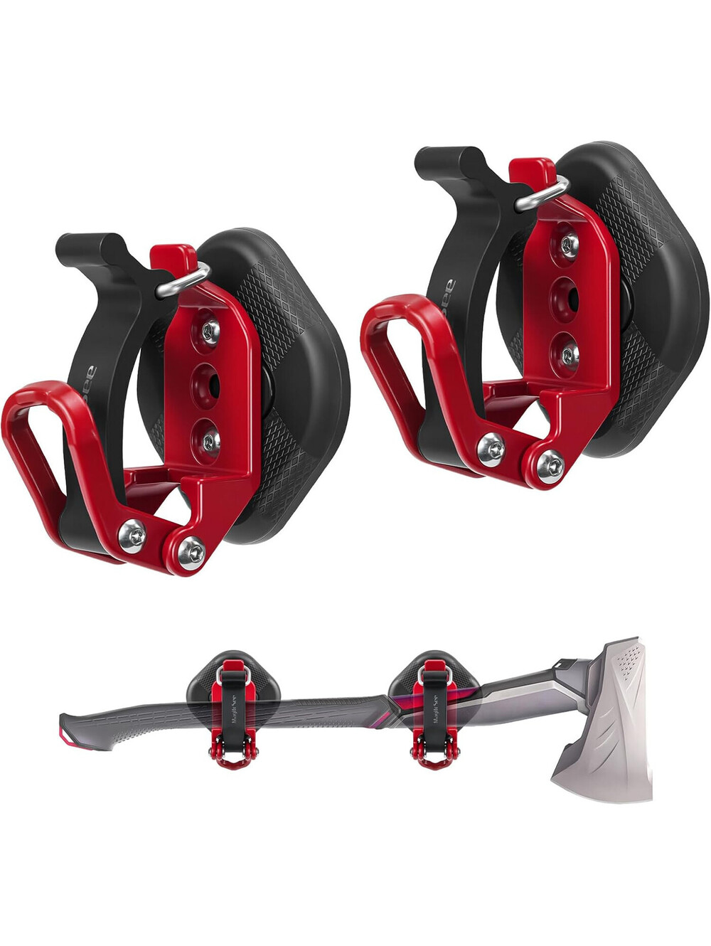 2 Pack Magnetic Shovel Holder for Truck, No-Drill Heavy Duty Axe Mount Quick Rel
